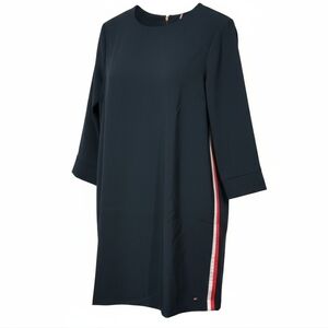 Tommy Hilfiger Knee Length Dress Striped Sides Long Sleeves NWOT Size Large